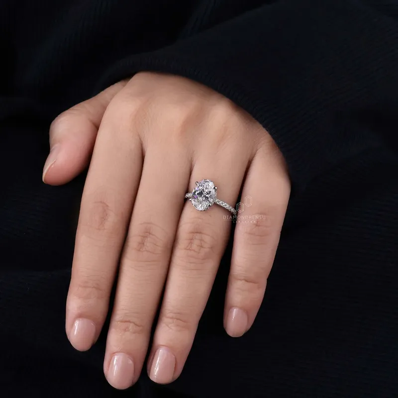2.50 CT Oval Engagement Ring, Lab Grown Diamond Ring, Oval Diamond Ring view 2