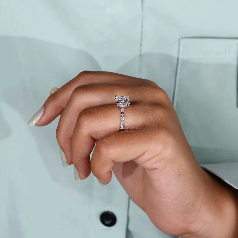 3 Carat Princess Cut Lab Grown Diamond Engagement Ring for Women vy 7