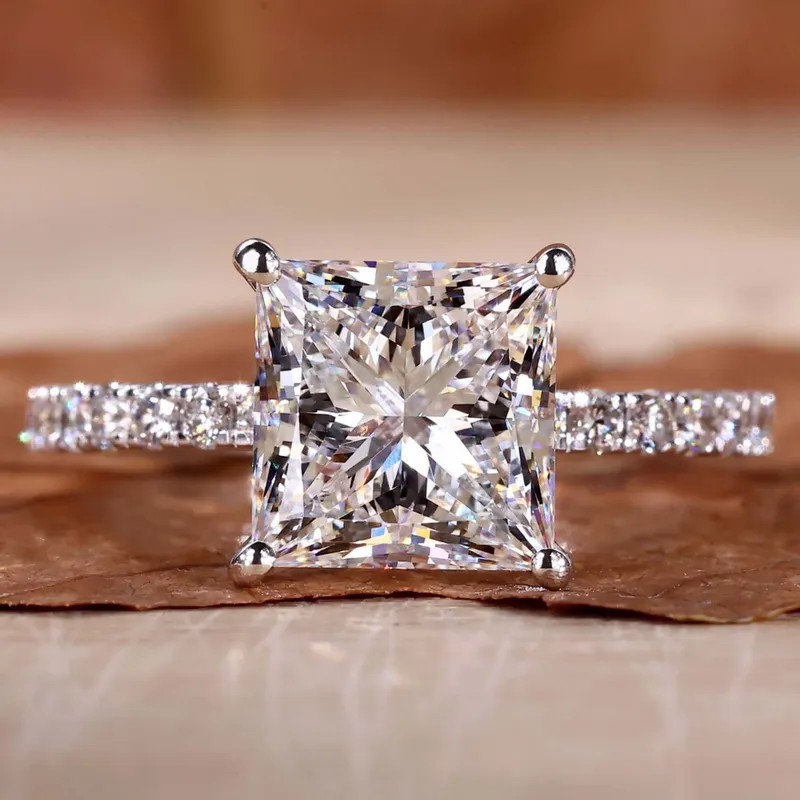 3 Carat Princess Cut Lab Grown Diamond Engagement Ring for Women engagement ring