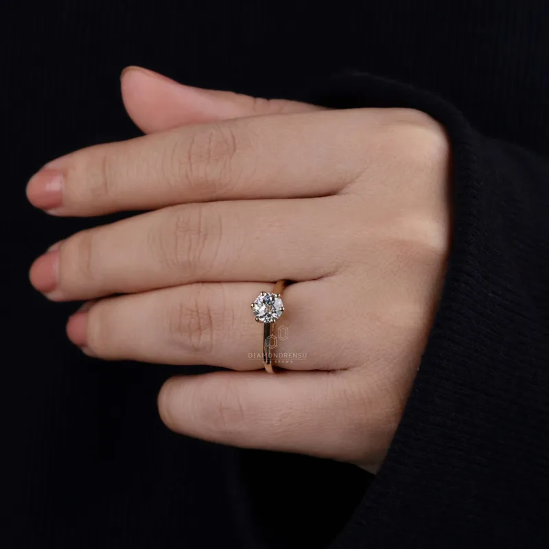Antique 0.99 CT Jubilee Cut Lab Grown Diamond Solitaire Engagement Ring view 5