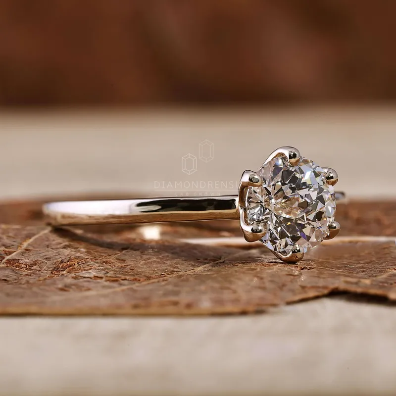 Antique 0.99 CT Jubilee Cut Lab Grown Diamond Solitaire Engagement Ring view 2