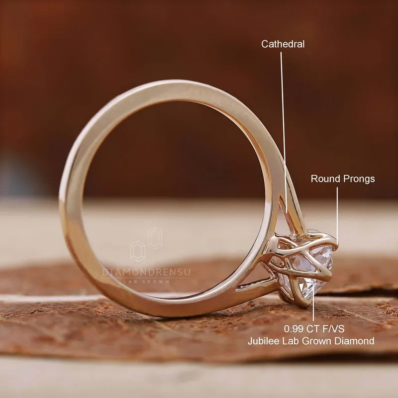 Antique 0.99 CT Jubilee Cut Lab Grown Diamond Solitaire Engagement Ring view 10