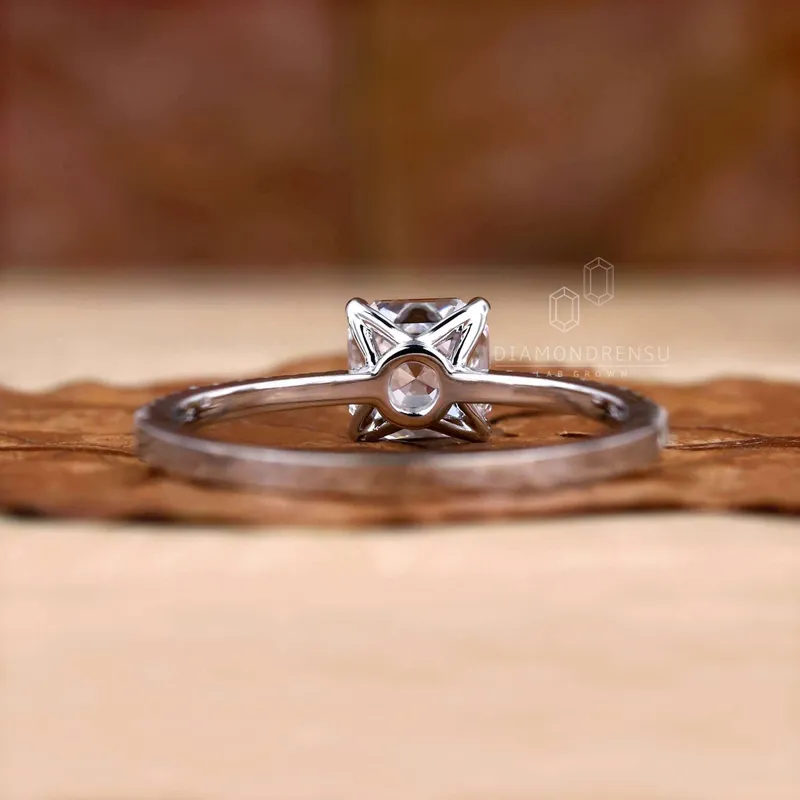 Asscher Cut Diamond Ring, Pave Engagement Ring view 5