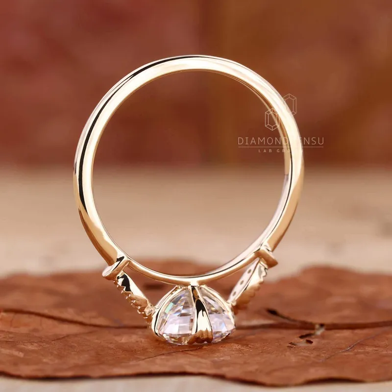 Asscher Cut Lab Grown Diamond Vintage Engagement Ring view 6