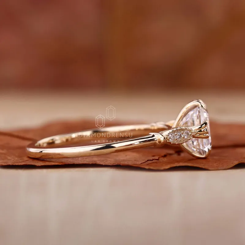 Asscher Cut Lab Grown Diamond Vintage Engagement Ring view 3