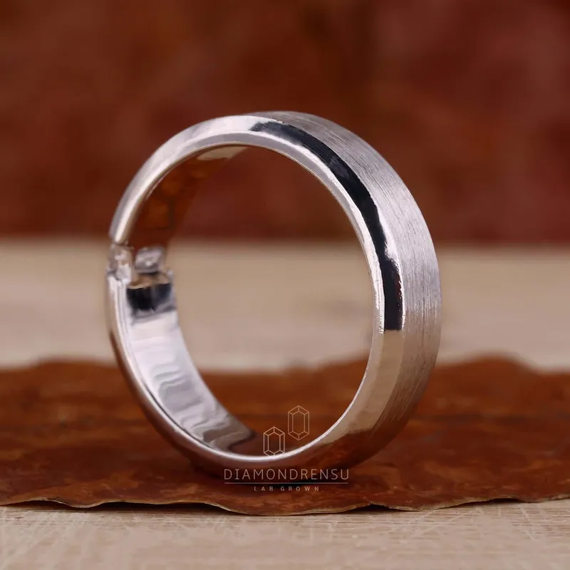 Baguette Cut Lab Grown Diamond Tension Set Mens Statement Ring view 4