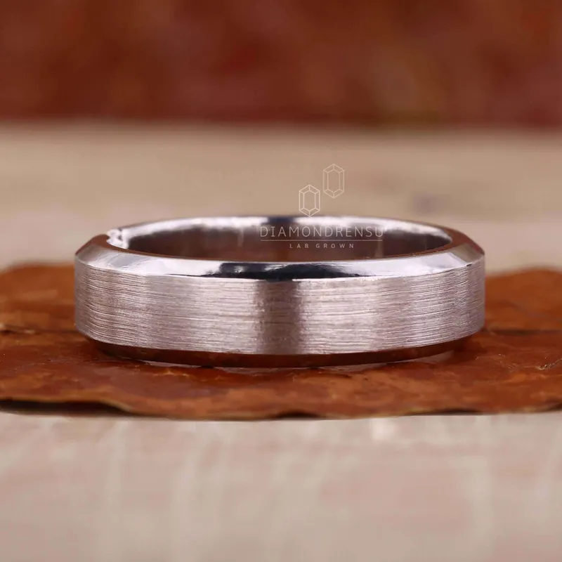 Baguette Cut Lab Grown Diamond Tension Set Mens Statement Ring view 2