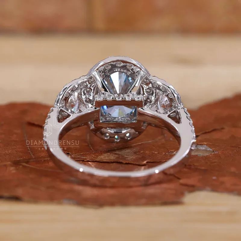 Blue Diamond Oval Engagement Ring vy 5