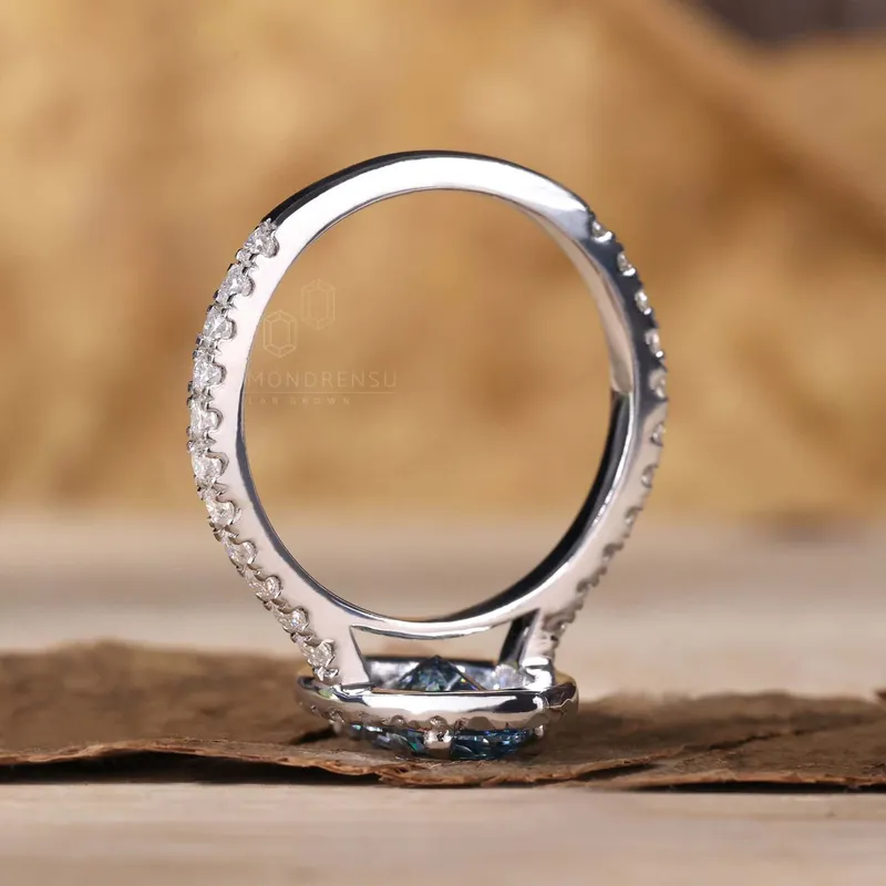 Blue Lab Grown Diamond, 1.51 CT Marquise Cut Lab Grown Diamond Ring vy 6
