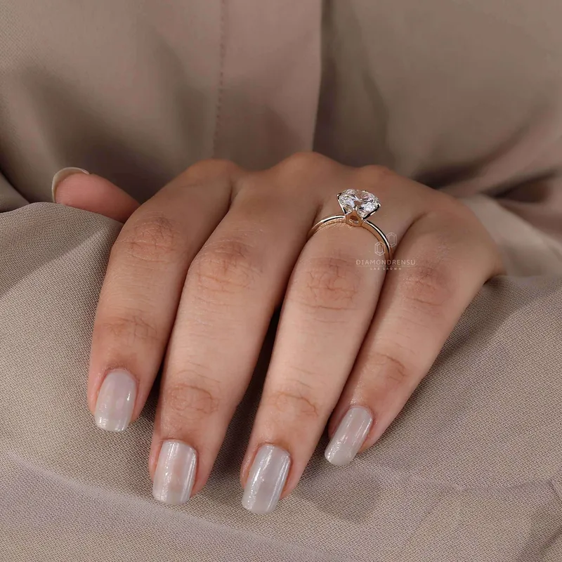 Cushion Cut Diamond Solitaire Engagement Ring with Compass Prongs view 7