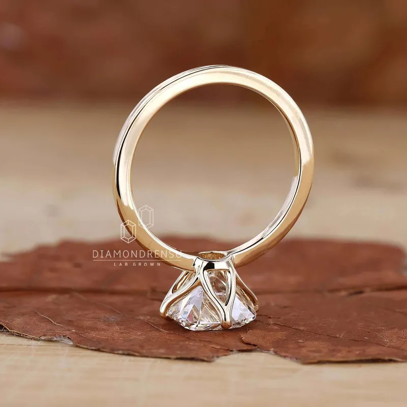 Cushion Cut Diamond Solitaire Engagement Ring with Compass Prongs view 4