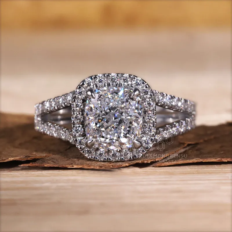 Cushion Cut Lab Grown Diamond Engagement Ring, 2.01 ct Cushion EF/VVS Lab Created Diamond Ring, IGI Certified Diamond Ring vy 4