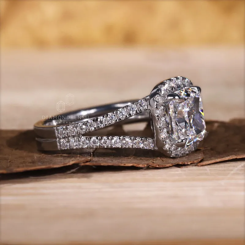 Cushion Cut Lab Grown Diamond Engagement Ring, 2.01 ct Cushion EF/VVS Lab Created Diamond Ring, IGI Certified Diamond Ring vy 3
