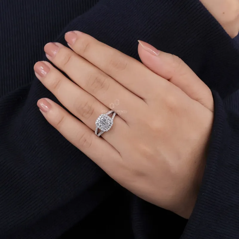 Cushion Cut Lab Grown Diamond Engagement Ring, 2.01 ct Cushion EF/VVS Lab Created Diamond Ring, IGI Certified Diamond Ring vy 7