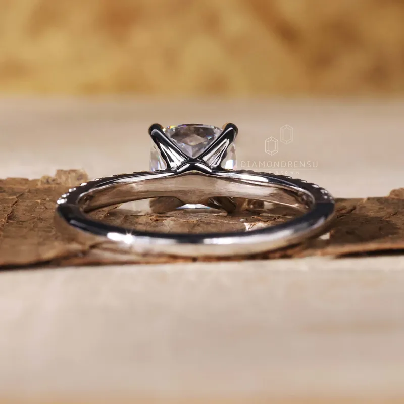 Cushion Cut Lab Grown Diamond Ring, 1.51 CT D/VVS2 Lab Created Diamond Wedding Ring, Engagement Ring view 5