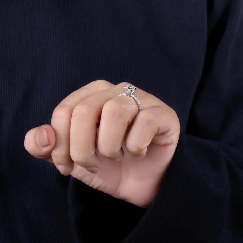 Cushion Cut Lab Grown Diamond Ring, 1.51 CT D/VVS2 Lab Created Diamond Wedding Ring, Engagement Ring view 9