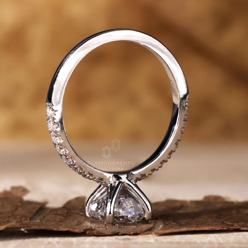 Cushion Cut Lab Grown Diamond Ring, 1.51 CT D/VVS2 Lab Created Diamond Wedding Ring, Engagement Ring view 6