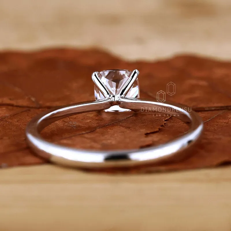 Cushion Cut Lab Grown Diamond Solitaire Engagement Ring vy 7