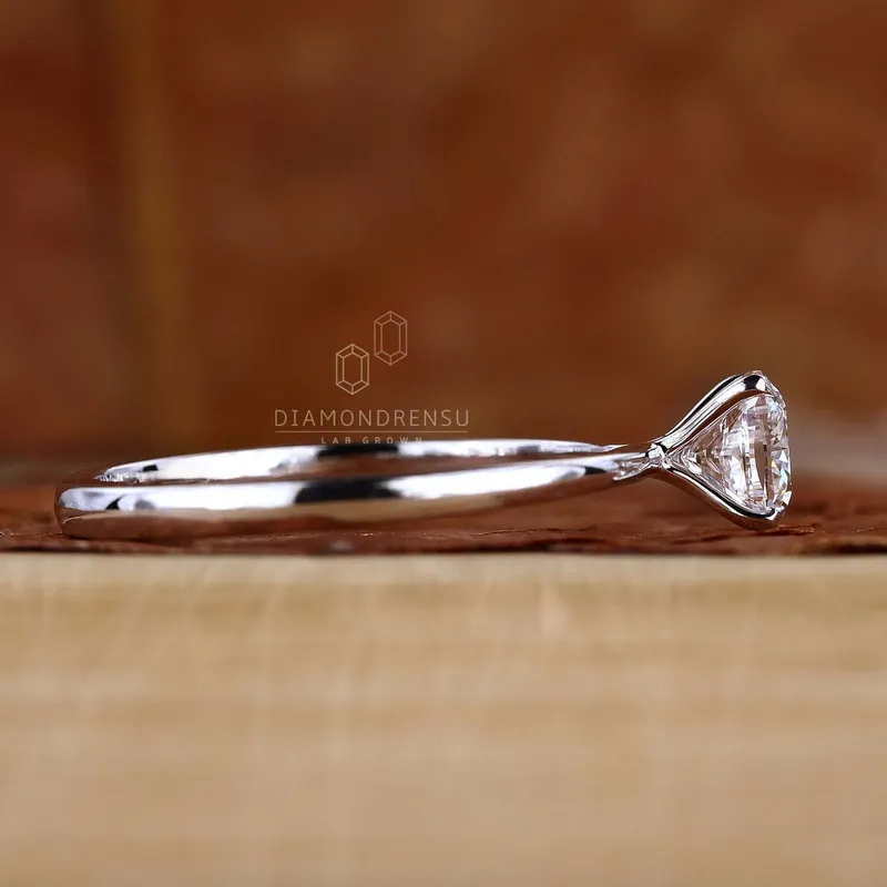 Cushion Cut Lab Grown Diamond Solitaire Engagement Ring vy 8