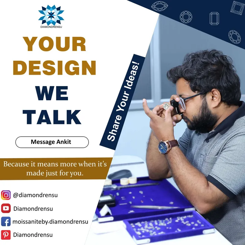 Distance Pave Engagement Ring, Round Lab Grown Diamond Wedding Ring vy 10