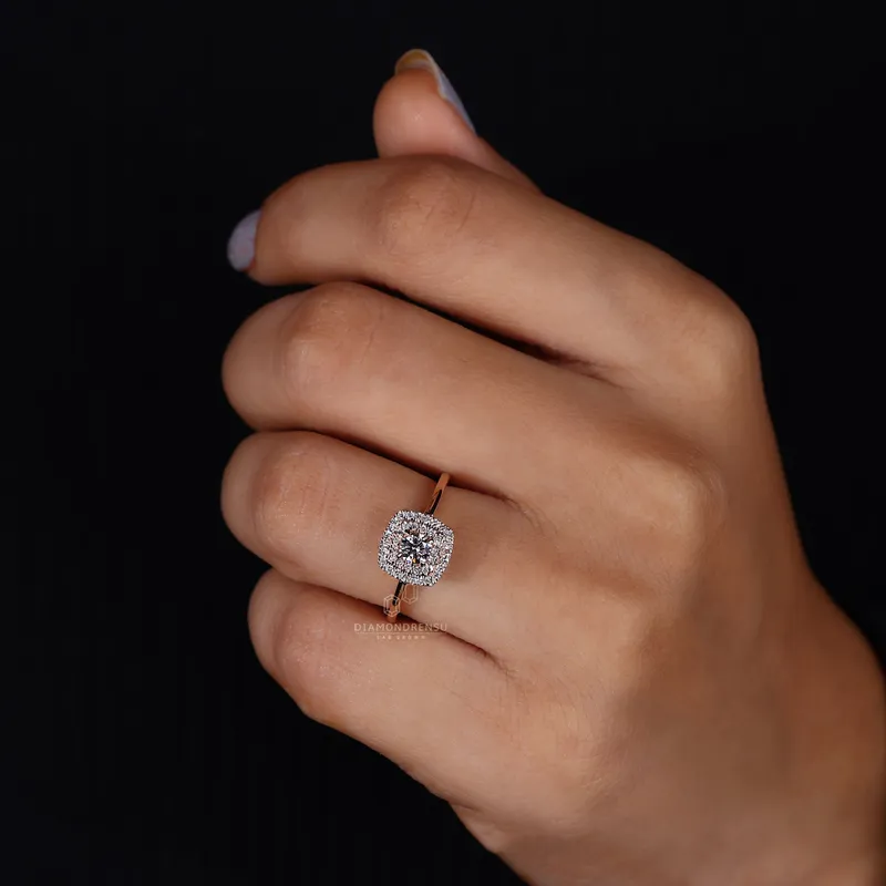 Double Halo Engagement Ring Double The Dazzle view 5