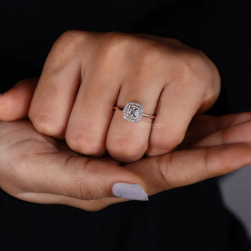 Double Halo Engagement Ring Double The Dazzle view 6