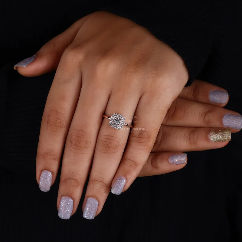 Double Halo Engagement Ring Double The Dazzle view 7