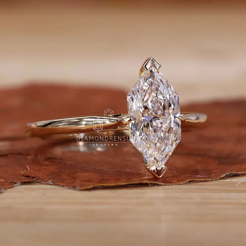 Dutch Marquise Cut Diamond Solitaire Engagement Ring view 2