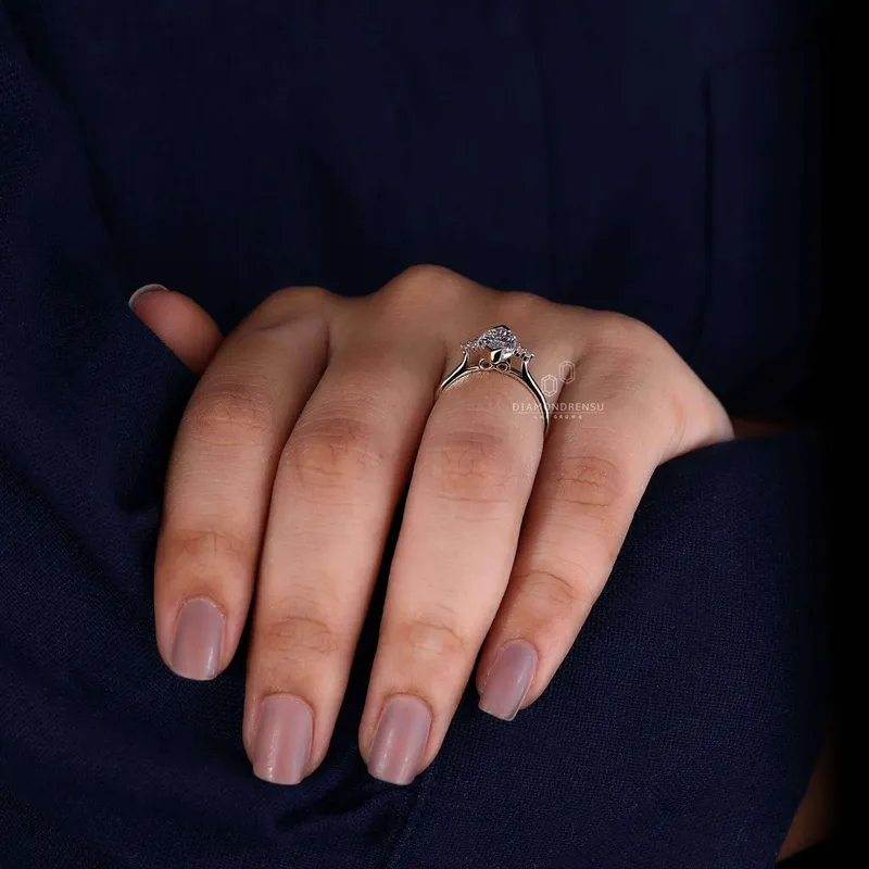 Dutch Marquise Cut Muse Setting Diamond Engagement Ring view 8