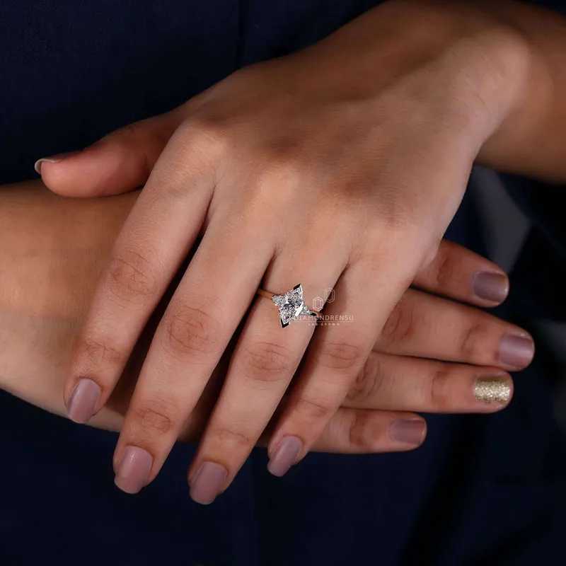 Dutch Marquise Cut Muse Setting Diamond Engagement Ring view 4
