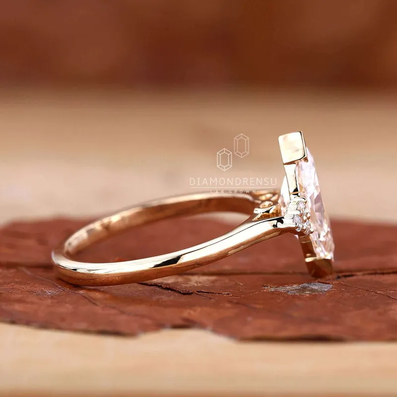 Dutch Marquise Cut Muse Setting Diamond Engagement Ring view 9
