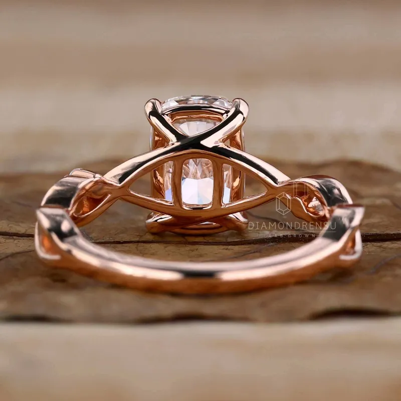 Elongated Cushion Cut Diamond Ring, Lab Grown Diamond Engagement Ring view 5