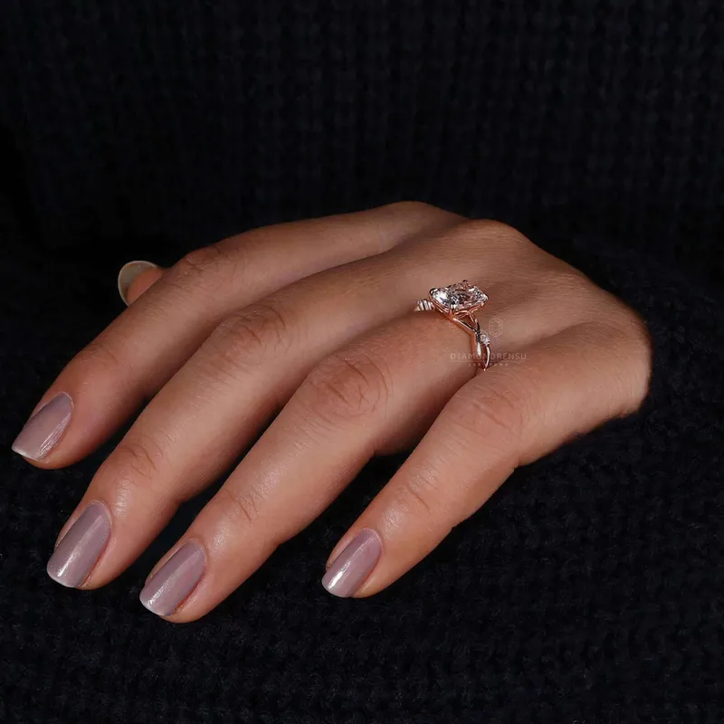 Elongated Cushion Cut Diamond Ring, Lab Grown Diamond Engagement Ring view 8