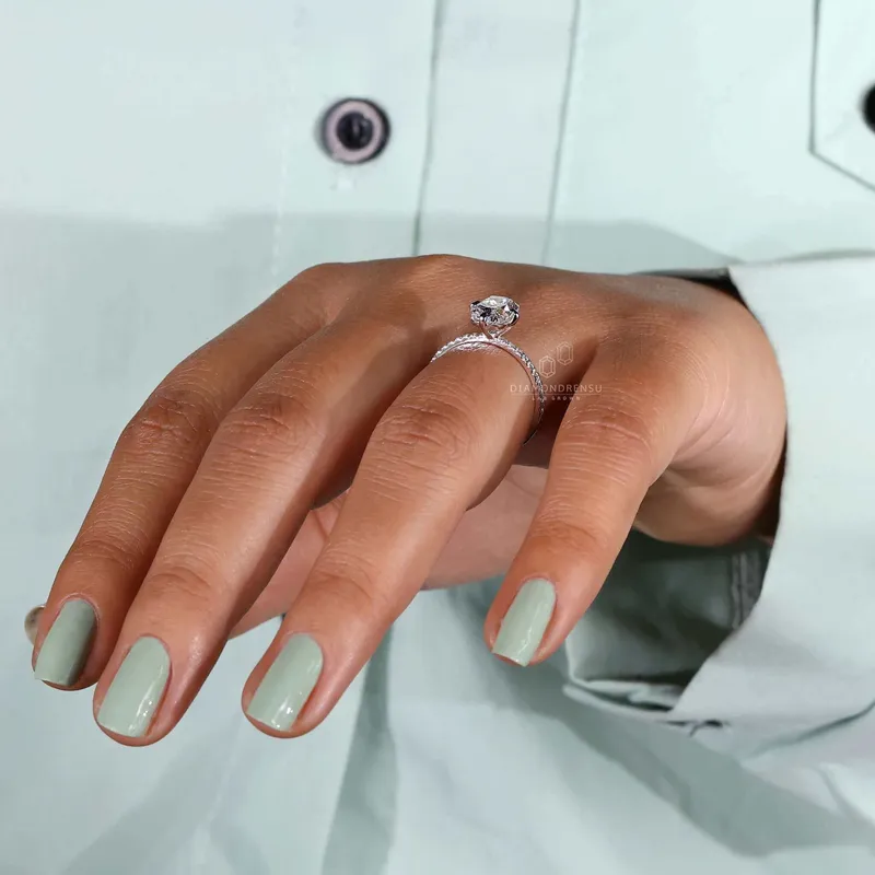 Elongated Cushion Cut Diamond, Lab Grown Diamond Engagement Ring view 7