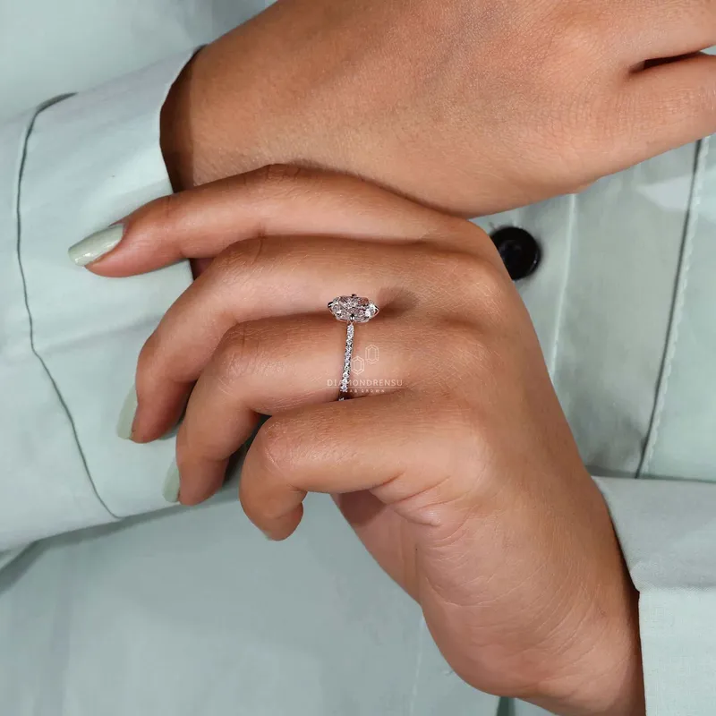 Elongated Cushion Cut Diamond, Lab Grown Diamond Engagement Ring view 8