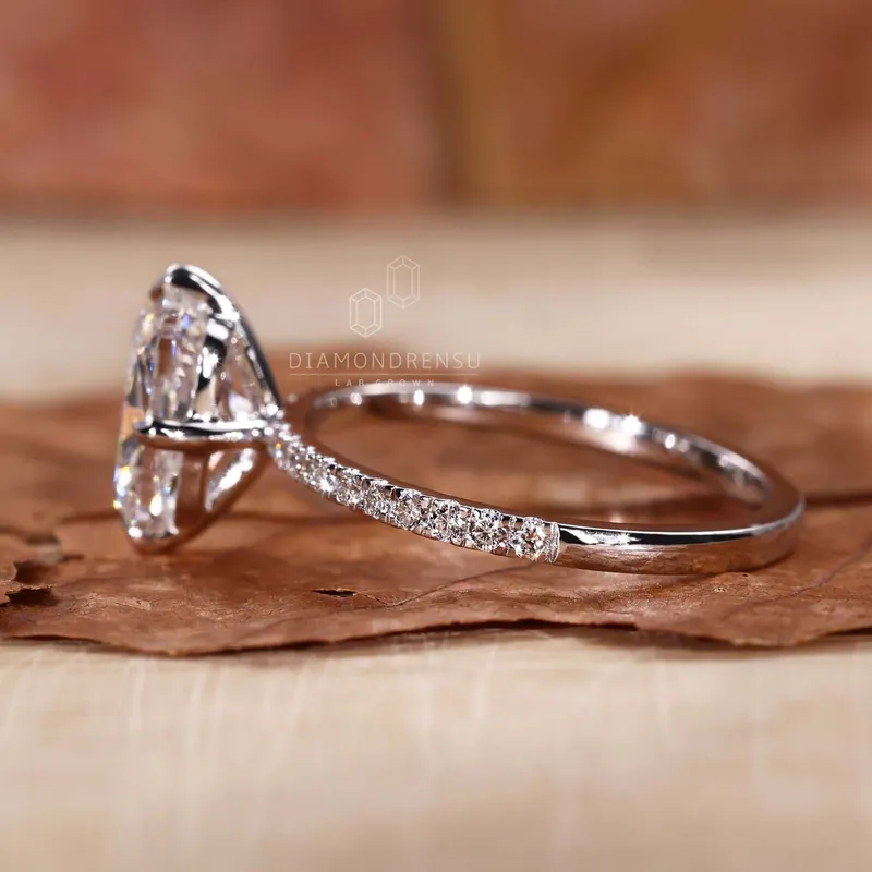 Elongated Cushion Cut Diamond, Lab Grown Diamond Engagement Ring view 3
