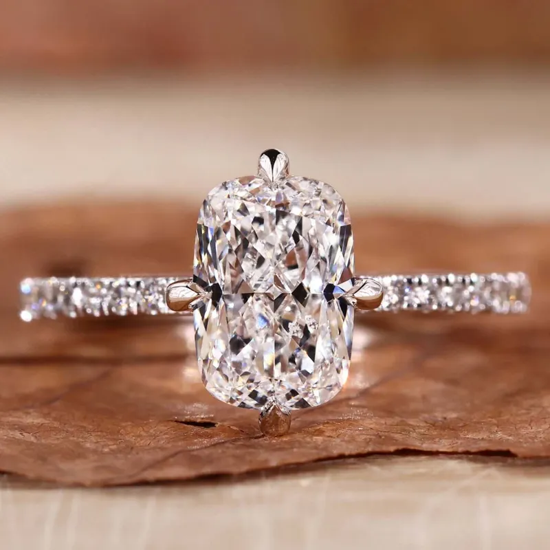 Elongated Cushion Cut Diamond, Lab Grown Diamond Engagement Ring cushion cut engagement ring