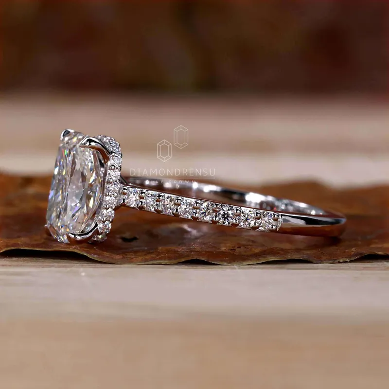 Elongated Cushion Cut Lab Grown Diamond Engagement Ring view 3