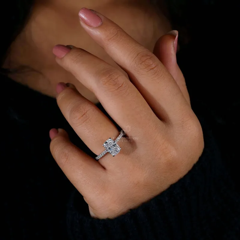 Elongated Cushion Cut Lab Grown Diamond Engagement Ring view 6