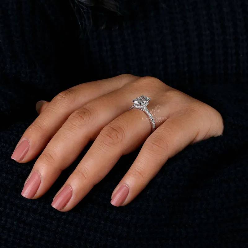 Elongated Cushion Cut Lab Grown Diamond Engagement Ring view 2