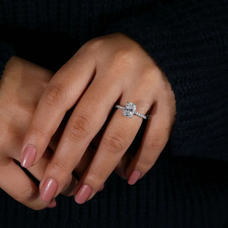 Elongated Cushion Cut Lab Grown Diamond Engagement Ring view 7