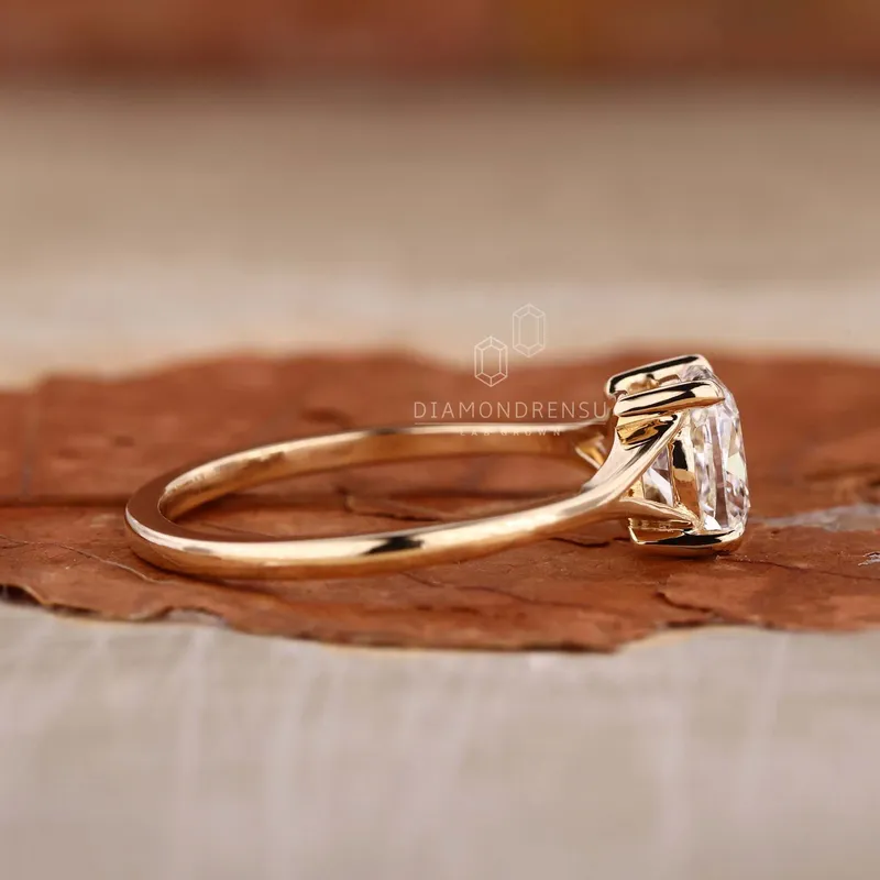 Elongated Cushion Cut Lab Grown Diamond Solitaire Engagement Ring view 2