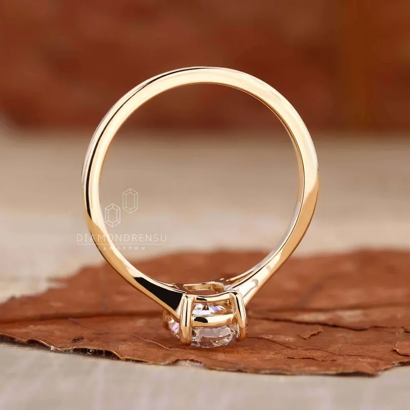 Elongated Cushion Cut Lab Grown Diamond Solitaire Engagement Ring view 4