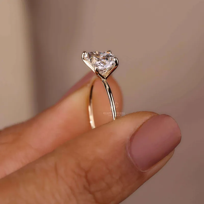 Half Moon Cut Lab Grown Diamond Solitaire Engagement Ring view 5