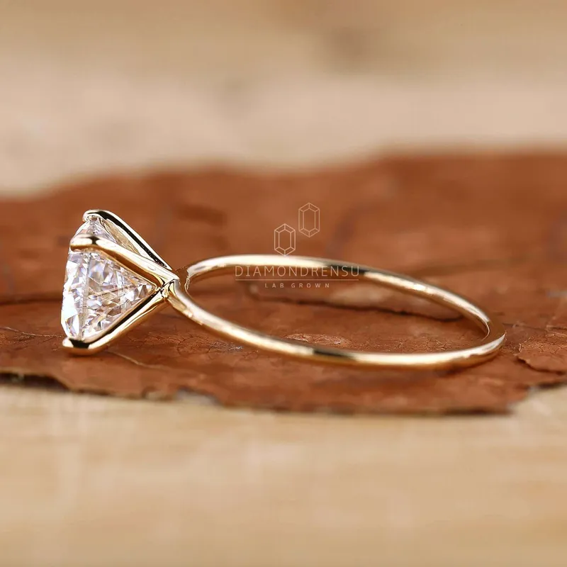 Half Moon Cut Lab Grown Diamond Solitaire Engagement Ring view 6