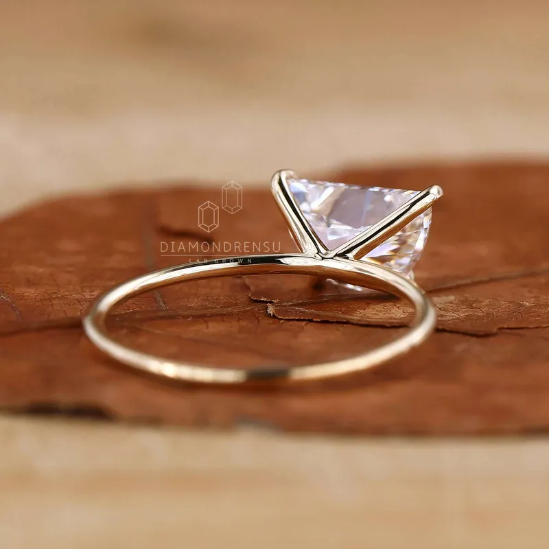 Half Moon Cut Lab Grown Diamond Solitaire Engagement Ring view 7