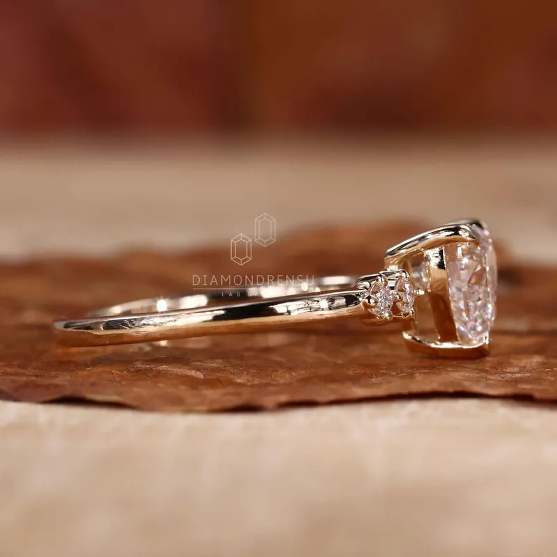 Heart Shaped Diamond Engagement Ring, Lab Grown Diamond Ring vy 3