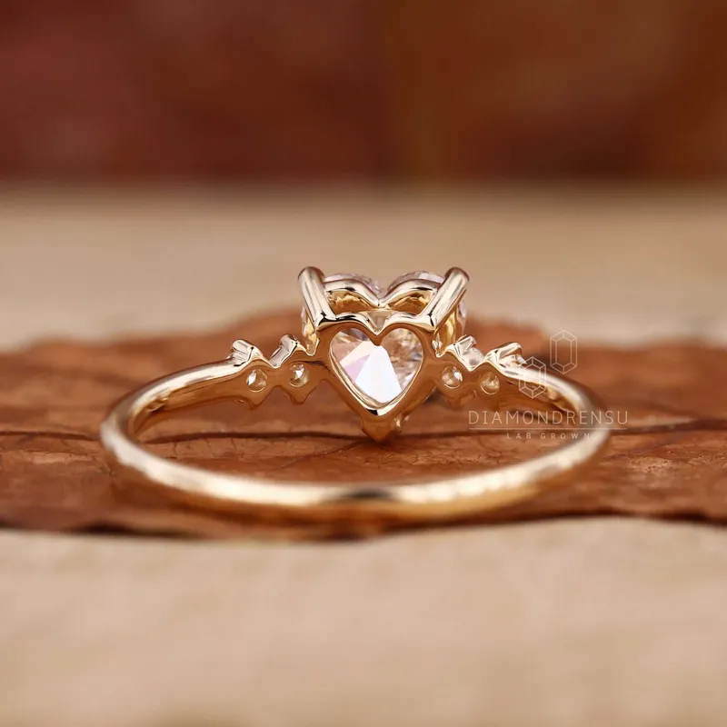 Heart Shaped Diamond Engagement Ring, Lab Grown Diamond Ring vy 6