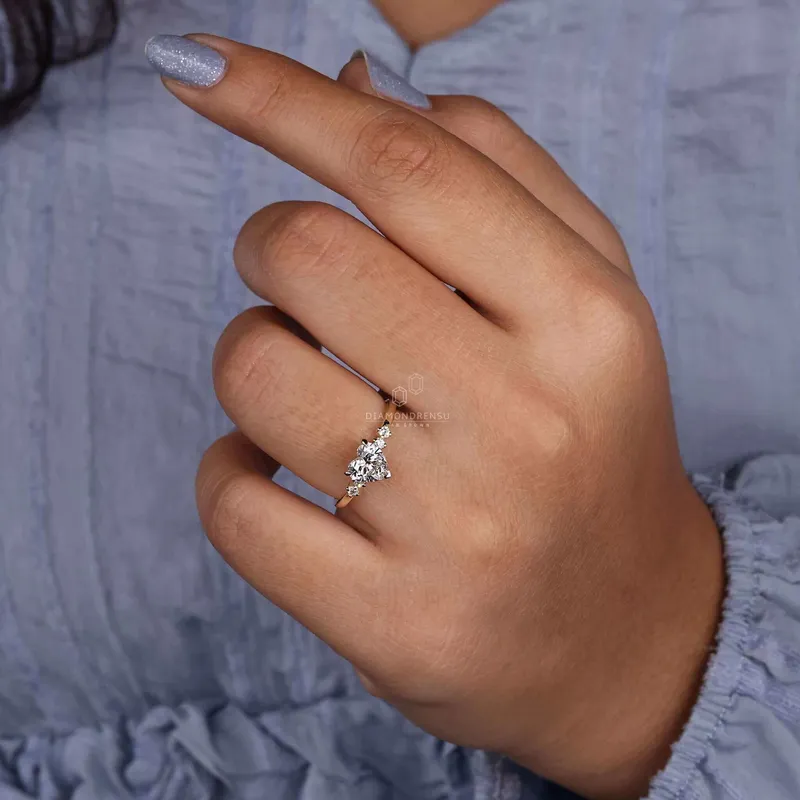Heart Shaped Diamond Engagement Ring, Lab Grown Diamond Ring vy 4