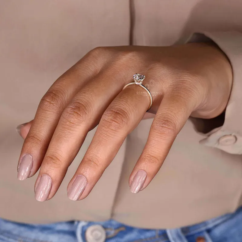 Heart Shaped Lab Grown Diamond, Hidden Halo Ring view 7